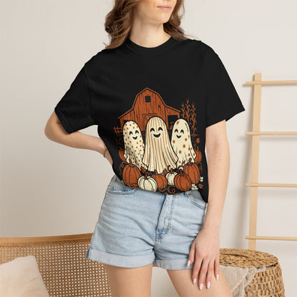 Cute Fall Ghosts T-Shirt — Pumpkin Patch Haunted Barn Tee